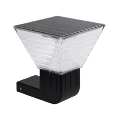 GLOBOSTAR® GRACIOUS 90529 Μοντέρνο Φωτιστικό Τοίχου - Απλίκα LED 10W 500lm 120° με Ενσωματωμένο Φωτοβολταϊκό Panel 6V 2W & Επαναφορτιζόμενη Μπαταρία Li-ion 3.2V 1800mAh με Αισθητήρα Ημέρας-Νύχτας Αδιάβροχο IP65 Ρυθμιζόμενο Λευκό CCT με Διακόπτη στο Σώμα 2700K/4500K/6000K - Sanan SMD Chip - Γκρι Ανθρακί - Μ29 x Π24 x Υ24cm - 2 Χρόνια Εγγύηση
