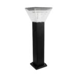 GLOBOSTAR® VEGGIE 90549 Φωτιστικό Κολωνάκι Κήπου με Ντουί 1 x E27 60° AC 220-240V Αδιάβροχο IP65 – Μαύρο – Μ20 x Π20 x Υ60cm – 2 Χρόνια Εγγύηση