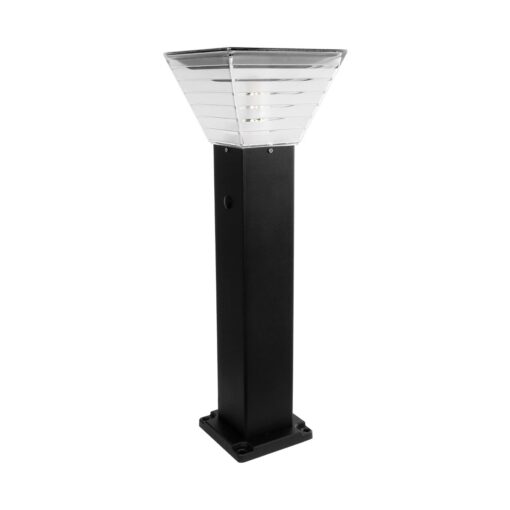 GLOBOSTAR® VEGGIE 90549 Φωτιστικό Κολωνάκι Κήπου με Ντουί 1 x E27 60° AC 220-240V Αδιάβροχο IP65 – Μαύρο – Μ20 x Π20 x Υ60cm – 2 Χρόνια Εγγύηση