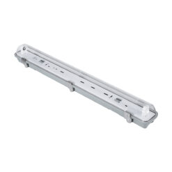 Alternative view of GLOBOSTAR® VIGAS 90610 Γραμμικό Βιομηχανικό Φωτιστικό Σκαφάκι Tri-Proof με Μεταλλικά Clips για 1 x Λάμπα T8 G13 60cm Τύπου Φθορίου LED Τροφοδοσίας Ενός Άκρου 120° AC 220-240V Αδιάβροχο IP65 - Γκρι με Διάφανο Κάλυμμα Πλαστικό PC - Μ66 x Π8 x Υ8cm