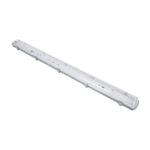 GLOBOSTAR® VIGAS 90613 Γραμμικό Βιομηχανικό Φωτιστικό Σκαφάκι Tri-Proof με Μεταλλικά Clips για 2 x Λάμπες T8 G13 120cm Τύπου Φθορίου LED Τροφοδοσίας Ενός Άκρου 120° AC 220-240V Αδιάβροχο IP65 – Γκρι με Διάφανο Κάλυμμα Πλαστικό PC – Μ126 x Π11.5 x Υ9cm