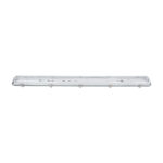 GLOBOSTAR® VIGAS 90613 Γραμμικό Βιομηχανικό Φωτιστικό Σκαφάκι Tri-Proof με Μεταλλικά Clips για 2 x Λάμπες T8 G13 120cm Τύπου Φθορίου LED Τροφοδοσίας Ενός Άκρου 120° AC 220-240V Αδιάβροχο IP65 – Γκρι με Διάφανο Κάλυμμα Πλαστικό PC – Μ126 x Π11.5 x Υ9cm