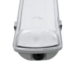 GLOBOSTAR® VIGAS 90613 Γραμμικό Βιομηχανικό Φωτιστικό Σκαφάκι Tri-Proof με Μεταλλικά Clips για 2 x Λάμπες T8 G13 120cm Τύπου Φθορίου LED Τροφοδοσίας Ενός Άκρου 120° AC 220-240V Αδιάβροχο IP65 – Γκρι με Διάφανο Κάλυμμα Πλαστικό PC – Μ126 x Π11.5 x Υ9cm