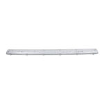 GLOBOSTAR® VIGAS 90615 Γραμμικό Βιομηχανικό Φωτιστικό Σκαφάκι Tri-Proof με Μεταλλικά Clips για 2 x Λάμπες T8 G13 150cm Τύπου Φθορίου LED Τροφοδοσίας Ενός Άκρου 120° AC 220-240V Αδιάβροχο IP65 – Γκρι με Διάφανο Κάλυμμα Πλαστικό PC – Μ156 x Π12 x Υ9cm