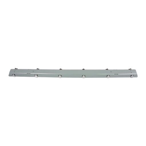 GLOBOSTAR® VIGAS 90615 Γραμμικό Βιομηχανικό Φωτιστικό Σκαφάκι Tri-Proof με Μεταλλικά Clips για 2 x Λάμπες T8 G13 150cm Τύπου Φθορίου LED Τροφοδοσίας Ενός Άκρου 120° AC 220-240V Αδιάβροχο IP65 – Γκρι με Διάφανο Κάλυμμα Πλαστικό PC – Μ156 x Π12 x Υ9cm
