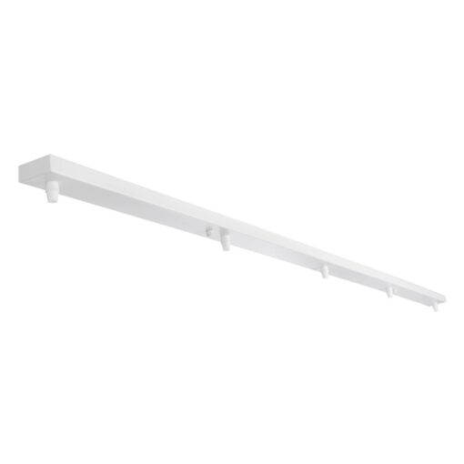 GLOBOSTAR® WALLBASE 77526 Γραμμική Μεταλλική Ροζέτα για Κρέμαση 5 Φωτιστικών – Λευκό – Μ120 x Π5 x Υ4cm