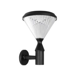 GLOBOSTAR® SOLARTIS 90527 Μοντέρνο Φωτιστικό Τοίχου – Απλίκα LED 10W 1000lm 180° με Ενσωματωμένο Φωτοβολταϊκό Panel 6V 5W & Επαναφορτιζόμενη Μπαταρία Li-ion 3.2V 6000mAh με Αισθητήρα Ημέρας-Νύχτας Αδιάβροχο IP65 Ψυχρό Λευκό 6000K – Sanan SMD Chip – Μαύρο – Μ26.5 x Π30 x Υ40cm – 2 Χρόνια Εγγύηση