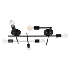 Alternative view of GLOBOSTAR® PIPING 00664-1 Vintage Φωτιστικό Οροφής με Ντουί 6 x E27 AC 220-240V IP20 - Μαύρο - Μ66 x Π9.5 x Υ49cm