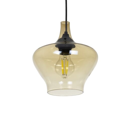 GLOBOSTAR® OVOCE 206-0033 Μοντέρνο Κρεμαστό Φωτιστικό Οροφής με Ντουί 1 x E27 AC 220-240V IP20 – Mελί – Μ20 x Π20 x Υ22cm