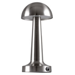 Alternative view of GloboStar® COCO 76510 Επαναφορτιζόμενο Επιτραπέζιο Φωτιστικό Πορτατίφ LED 1.5W 105lm 120° DC 5V IP44 Θερμό Λευκό 2700K Dimmable Ασημί Αλουμίνιο - Μ10 x Π10 x Υ22cm - 2 Xρόνια Εγγύηση