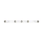 kelvo® SPOTA KLV-101-0143 Κινούμενο Φωτιστικό Σποτ Οροφής για 5 Λάμπες MR16 με Ντουί GU10 AC 220-240V IP20 – Λευκό Ματ – Μ79.5 x Π6.3 x Υ14cm