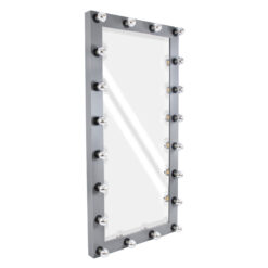 Alternative view of GloboStar® MAKEUP MIRROR-160x80-6 Μοντέρνος Καθρέπτης Μακιγιάζ με Πλαίσιο Φυσικού Ξύλου με Διακόπτη On/Off 20 x E27 AC220-240V - Μ80 x Π7 x Υ160cm - Γκρι Ανθρακί