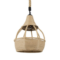 Alternative view of GLOBOSTAR® KUBRIC 01605 Boho Κρεμαστό Φωτιστικό Οροφής με Ντουί 1 x E27 AC 220-240V IP20 - Μπεζ - Μ30 x Π30 x Y40cm