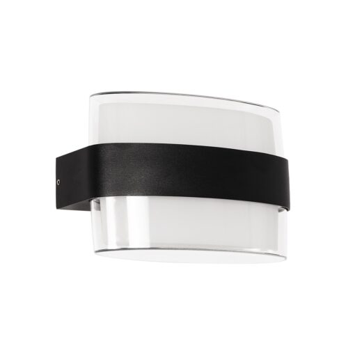 GLOBOSTAR® EMPIRE 60782 Μοντέρνο Φωτιστικό Τοίχου – Απλίκα LED 12W 1260lm 120° AC 220-240V Αδιάβροχο IP65 Φυσικό Λευκό 4500K – Bridgelux SMD Chip & TÜV SÜD Driver – Μαύρο Ματ – Μ18.5 x Π9 x Υ12cm – 3 Χρόνια Εγγύηση