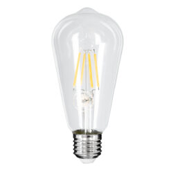 Alternative view of GLOBOSTAR® PEAR 99015 Λάμπα E27 ST64 LED 4W 400lm 360° AC 220-240V IP20 Θερμό Λευκό 2700K Dimmable - Long Filament Chip - Διάφανο - Μ6.4 x Π6.4 x Υ14cm - 3 Χρόνια Εγγύηση