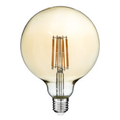 Alternative view of GLOBOSTAR® BUBBLE 99044 Λάμπα E27 G125 LED 12W 1080lm 360° AC 220-240V IP20 Ultra Θερμό Λευκό 2200K Dimmable - Long Filament Chip - Μελί - Μ12.5 x Π12.5 x Υ18cm - 3 Χρόνια Εγγύηση