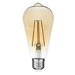 Alternative view of GLOBOSTAR® PEAR 99047 Λάμπα E27 ST64 LED 10W 900lm 360° AC 220-240V IP20 Ultra Θερμό Λευκό 2200K Dimmable - Long Filament Chip - Μελί - Μ6.4 x Π6.4 x Υ14cm - 3 Χρόνια Εγγύηση