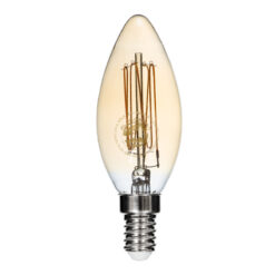 Alternative view of GLOBOSTAR® CANDLE 99058 Λάμπα Κεράκι E14 C35 LED 2W 140lm 360° AC 220-240V IP20 Ultra Θερμό Λευκό 2200K Dimmable - Ultra Thin Soft Spiral Filament Chip - Μελί - Μ3.5 x Π3.5 x Υ10.5cm - 3 Χρόνια Εγγύηση