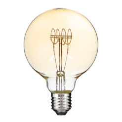 Alternative view of GLOBOSTAR® BUBBLE 99060 Λάμπα E27 G95 LED 4W 280lm 360° AC 220-240V IP20 Ultra Θερμό Λευκό 2200K Dimmable - Ultra Thin Soft Τ Spiral Filament Chip - Μελί - Μ9.5 x Π9.5 x Υ13.5cm - 3 Χρόνια Εγγύηση