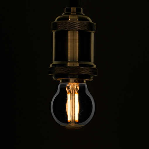GLOBOSTAR® SPHERE 99064 Λάμπα E27 G45 LED 4W 400lm 360° AC 220-240V IP20 Θερμό Λευκό 2700K Dimmable – Filament Chip – Μαύρο Φιμέ – Μ4.5 x Π4.5 x Υ7.7cm – 3 Χρόνια Εγγύηση