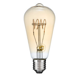 Alternative view of GLOBOSTAR® PEAR 99082 Λάμπα E27 ST64 LED 4W 280lm 360° AC 220-240V IP20 Ultra Θερμό Λευκό 2200K Dimmable - Ultra Thin Soft T Spiral Filament Chip - Μελί - Μ6.4 x Π6.4 x Υ14cm - 3 Χρόνια Εγγύηση