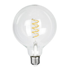Alternative view of GLOBOSTAR® BUBBLE 99137 Λάμπα E27 G125 LED 4W 300lm 360° AC 220-240V IP20 Θερμό Λευκό 2700K Dimmable - Soft S Spiral Filament Chip - Διάφανο - Μ12.5 x Π12.5 x Υ18cm - 3 Χρόνια Εγγύηση
