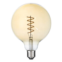 Alternative view of GLOBOSTAR® BUBBLE 99138 Λάμπα E27 G125 LED 4W 280lm 360° AC 220-240V IP20 Ultra Θερμό Λευκό 2200K Dimmable - Soft S Spiral Filament Chip - Μελί - Μ12.5 x Π12.5 x Υ18cm - 3 Χρόνια Εγγύηση