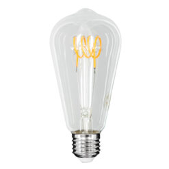 Alternative view of GLOBOSTAR® PEAR 99140 Λάμπα E27 ST64 LED 4W 300lm 360° AC 220-240V IP20 Θερμό Λευκό 2700K Dimmable - Soft T Spiral Filament Chip - Διάφανο - Μ6.4 x Π6.4 x Υ14cm - 3 Χρόνια Εγγύηση