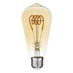 Alternative view of GLOBOSTAR® PEAR 99141 Λάμπα E27 ST64 LED 4W 280lm 360° AC 220-240V IP20 Ultra Θερμό Λευκό 2200K Dimmable - Soft T Spiral Filament Chip - Μελί - Μ6.4 x Π6.4 x Υ14cm - 3 Χρόνια Εγγύηση