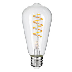 Alternative view of GLOBOSTAR® PEAR 99143 Λάμπα E27 ST64 LED 4W 300lm 360° AC 220-240V IP20 Θερμό Λευκό 2700K Dimmable - Soft S Spiral Filament Chip - Διάφανο - Μ6.4 x Π6.4 x Υ14cm - 3 Χρόνια Εγγύηση