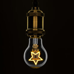 GLOBOSTAR® STAR 99251 Λάμπα E27 A60 LED 3W 240lm 360° AC 220-240V IP20 Ultra Θερμό Λευκό 2200K Dimmable - Filament Chip - Διάφανο - Μ6 x Π6 x Υ11cm - 3 Χρόνια Εγγύηση