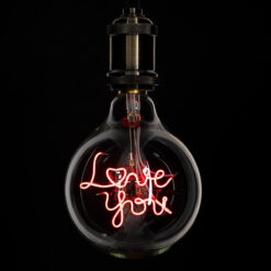 Alternative view of GLOBOSTAR® LOVE YOU 99260 Λάμπα E27 G125 LED 4W 340lm 360° AC 220-240V IP20 Κόκκινο Dimmable - Filament Chip - Διάφανο - Μ12.5 x Π12.5 x Υ18cm - 3 Χρόνια Εγγύηση