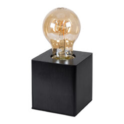Alternative view of GLOBOSTAR® WOODBOX 99407 Μοντέρνο Επιτραπέζιο Φωτιστικό Πορτατίφ με Ντουί 1 x E27 AC 220-240V IP20 - Μαύρο - Μ7.6 x Π7.6 x Υ8.2cm