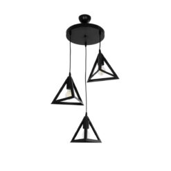 Alternative view of GLOBOSTAR® TRIANGLE 203-0160 Μοντέρνο Κρεμαστό Φωτιστικό Οροφής με Ντουί 3 x E27 AC 220-240V IP20 - Μάυρο - Μ67 x Π67 x Υ50cm