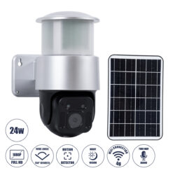 Alternative view of GloboStar® 86046 Αυτόνομος Ηλιακός Προβολέας LED SMD 24W 1200lm Camera 1080P 2MP WiFi 150° Μπαταρία 3200mAh Φωτοβολταϊκό Πάνελ Αισθητήρα Ημέρας-Νύχτας & Ρύθμιση Χρόνου Διπλή Κατέυθυνση Ομιλίας Αδιάβροχος IP66 Ψυχρό Λευκό 6000K - Ασημί