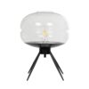 GLOBOSTAR® JAVAN 999-0036 Μοντέρνο Επιτραπέζιο Φωτιστικό Πορτατίφ με Ντουί 1 x E27 AC 220-240V IP20 – Διάφανο & Μαύρο – Μ30 x Π30 x Υ40cm