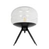 GLOBOSTAR® JAVAN 999-0036 Μοντέρνο Επιτραπέζιο Φωτιστικό Πορτατίφ με Ντουί 1 x E27 AC 220-240V IP20 – Διάφανο & Μαύρο – Μ30 x Π30 x Υ40cm