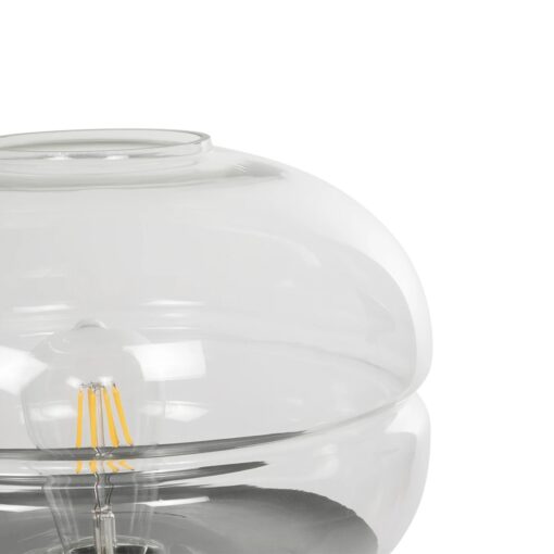GLOBOSTAR® JAVAN 999-0036 Μοντέρνο Επιτραπέζιο Φωτιστικό Πορτατίφ με Ντουί 1 x E27 AC 220-240V IP20 – Διάφανο & Μαύρο – Μ30 x Π30 x Υ40cm