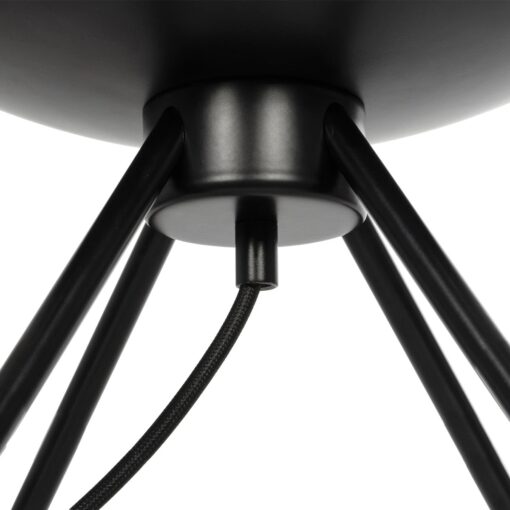 GLOBOSTAR® JAVAN 999-0036 Μοντέρνο Επιτραπέζιο Φωτιστικό Πορτατίφ με Ντουί 1 x E27 AC 220-240V IP20 – Διάφανο & Μαύρο – Μ30 x Π30 x Υ40cm