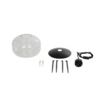 GLOBOSTAR® JAVAN 999-0036 Μοντέρνο Επιτραπέζιο Φωτιστικό Πορτατίφ με Ντουί 1 x E27 AC 220-240V IP20 – Διάφανο & Μαύρο – Μ30 x Π30 x Υ40cm