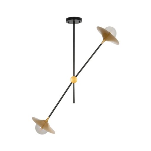 GLOBOSTAR® JOLIET 999-0043 Μοντέρνο Φωτιστικό Οροφής με Ντουί 2 x G9 AC 220-240V IP20 – Μαύρο & Χρυσό – Μ93 x Π20 x Υ106cm