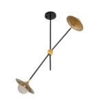GLOBOSTAR® JOLIET 999-0043 Μοντέρνο Φωτιστικό Οροφής με Ντουί 2 x G9 AC 220-240V IP20 – Μαύρο & Χρυσό – Μ93 x Π20 x Υ106cm
