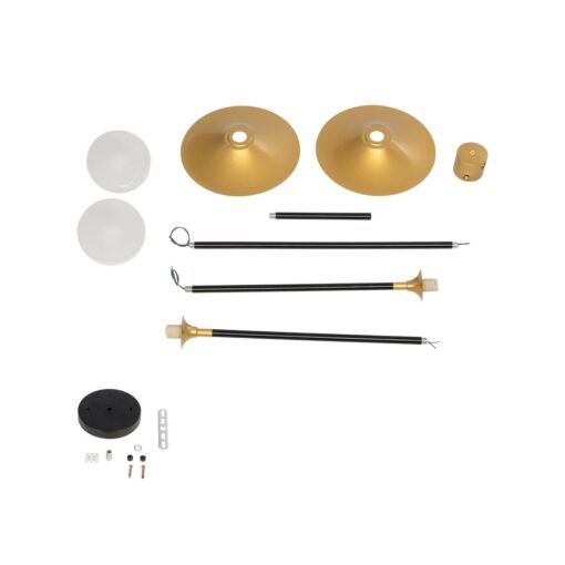 GLOBOSTAR® JOLIET 999-0043 Μοντέρνο Φωτιστικό Οροφής με Ντουί 2 x G9 AC 220-240V IP20 – Μαύρο & Χρυσό – Μ93 x Π20 x Υ106cm