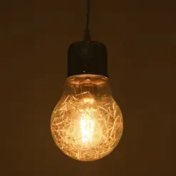 Alternative view of GLOBOSTAR® LAMP 999-0056 Μοντέρνο Κρεμαστό Φωτιστικό Οροφής με Ντουί 1 x E27 AC 220-240V IP20 - Διάφανο, Χρυσό & Ασημί - Μ15 x Π15 x Υ27cm