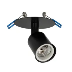GLOBOSTAR® SARA 999-0058 Χωνευτό Φωτιστικό Οροφής με Ντουί 1 x E27 AC 220-240V IP20 - Μαύρο - Μ8 x Π8 x Υ11cm / Q5.5cm