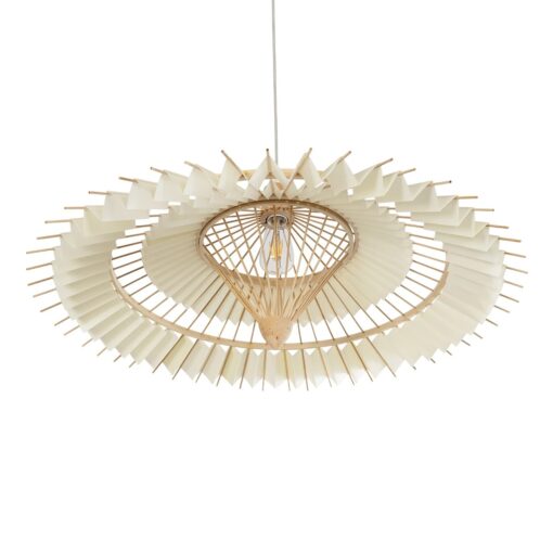 GLOBOSTAR® VENTALIA 999-0066 Boho Κρεμαστό Φωτιστικό Οροφής με Ντουί 1 x E27 AC 220-240V IP20 – Μπεζ – Μ83 x Π83 x Υ36cm