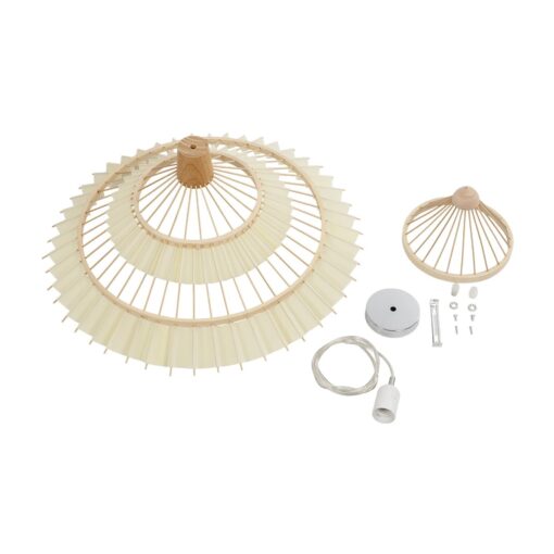 GLOBOSTAR® VENTALIA 999-0067 Boho Κρεμαστό Φωτιστικό Οροφής με Ντουί 1 x E27 AC 220-240V IP20 – Μπεζ – Μ60 x Π60 x Υ30cm