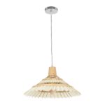 GLOBOSTAR® VENTALIA 999-0068 Boho Κρεμαστό Φωτιστικό Οροφής με Ντουί 1 x E27 AC 220-240V IP20 – Μπεζ – Μ40 x Π40 x Y23cm