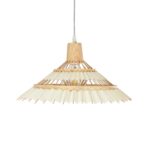 GLOBOSTAR® VENTALIA 999-0068 Boho Κρεμαστό Φωτιστικό Οροφής με Ντουί 1 x E27 AC 220-240V IP20 – Μπεζ – Μ40 x Π40 x Y23cm