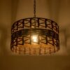 GLOBOSTAR® VERA 999-0069 Boho Κρεμαστό Φωτιστικό Οροφής με Ντουί 1 x E27 AC 220-240V IP20 – Καφέ – Μ50 x Π50 x Υ25cm